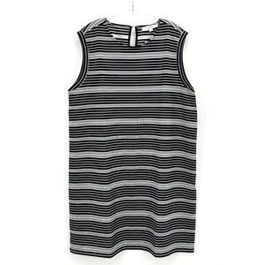 LOFT Striped Sheath Dress Size XXL Black White Stretch Knit Sleeveless NWT